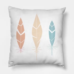 Naive pastel feathers Pillow