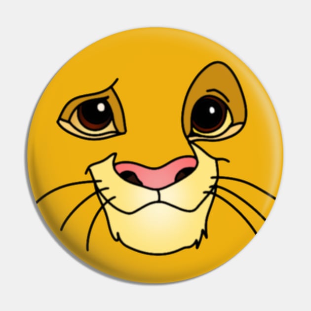 Lion Cub Face Pin by laurelsart2014