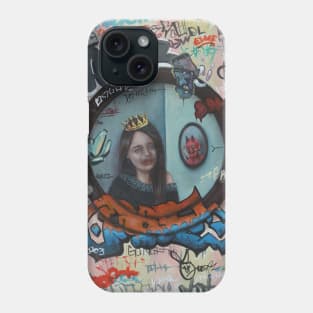 Not Alone Graffiti Queen of the apocalypse. street art. Defaced Vandalized painting Red Devil. Nope. Phone Case