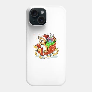 Sledge ride in the snow - Corgi Christmas Phone Case