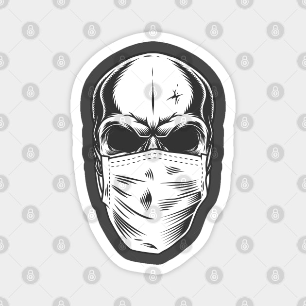 Masked Skull Design Magnet by Mako Design 