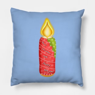 Merry Christmas and happy new year candle Pillow