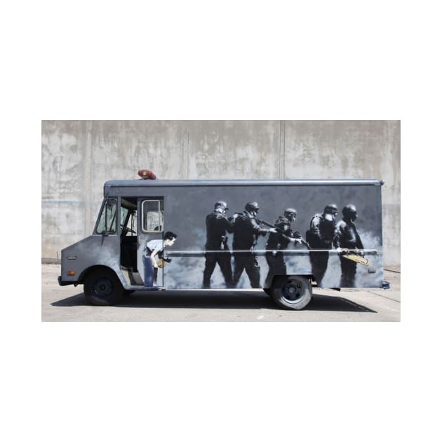 Banksy Swat Team Surprise Boy by foozler