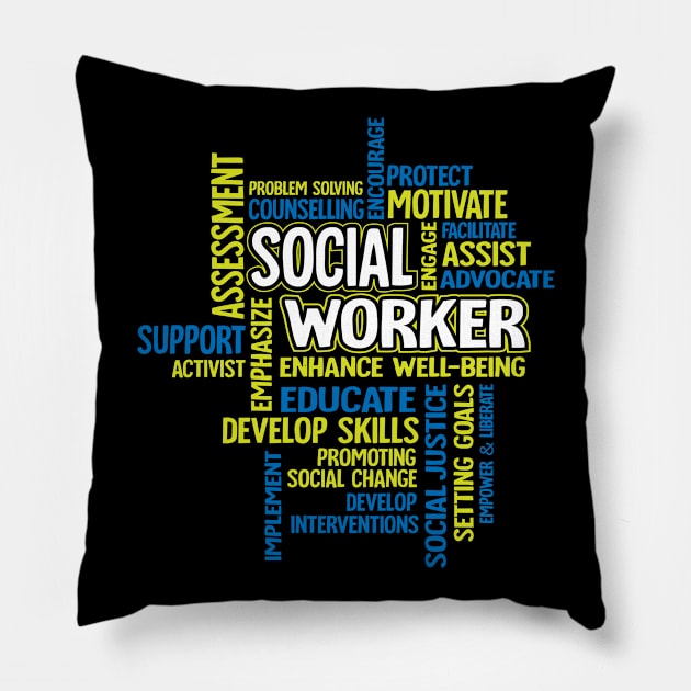 Social Work Month Gift for Social Worker Pillow by 2blackcherries