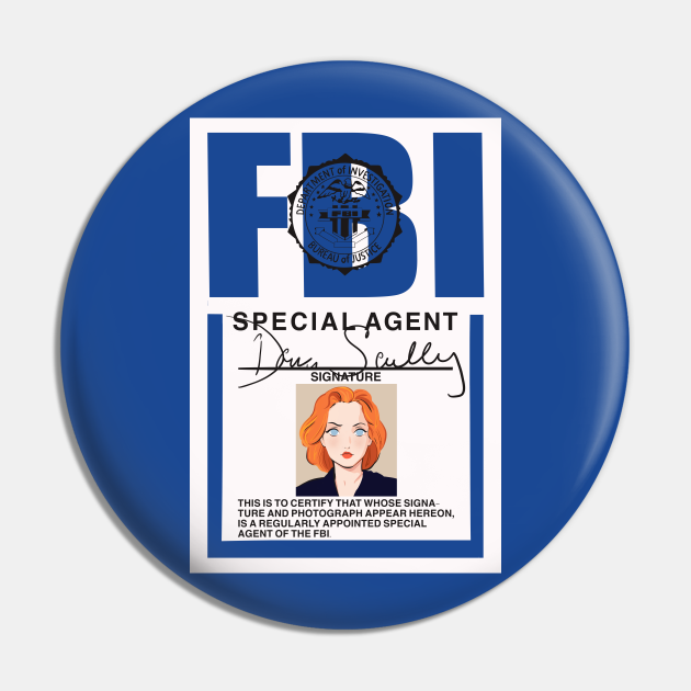 Fbi Badge Of Dana Scully Dana Scully Pin Teepublic