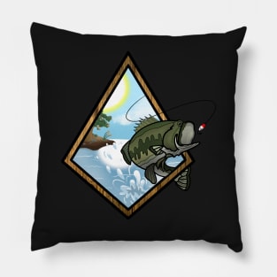 Bass Fishing Sticker Pillow