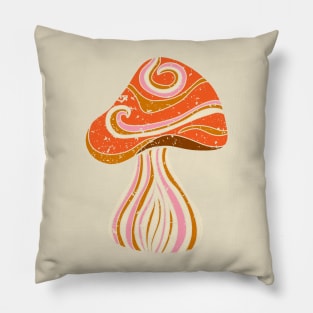 Groovy Mushroom Graphic Pillow