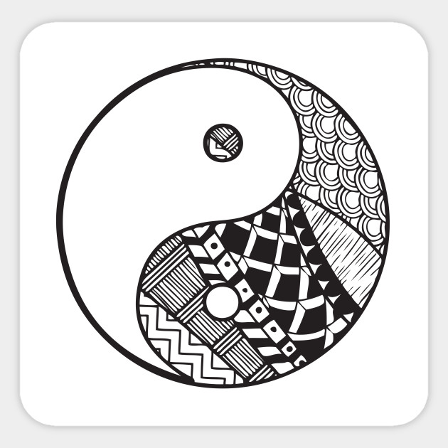 Black And White Yin Yang Abstract Art Yin Yang Artsy Sticker