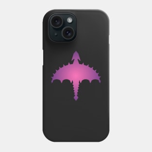 Purple And Hot Pink Abstract Digital Cyber Heavy Metal Dragon Design Phone Case