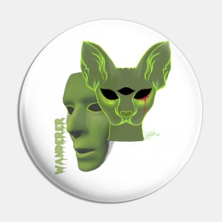 Creepy Sphynx Cat Drama Mask Horror Glowing Unique Edgy Punk Art Pin