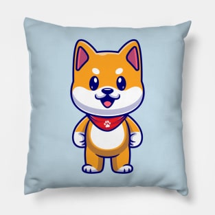 Cute Shiba Inu Standing Cartoon Pillow