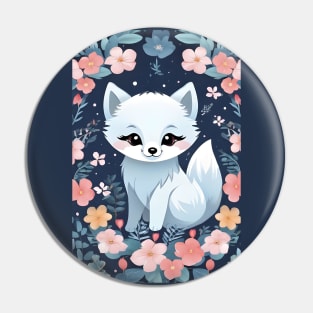 Kawaii arctic fox Pin