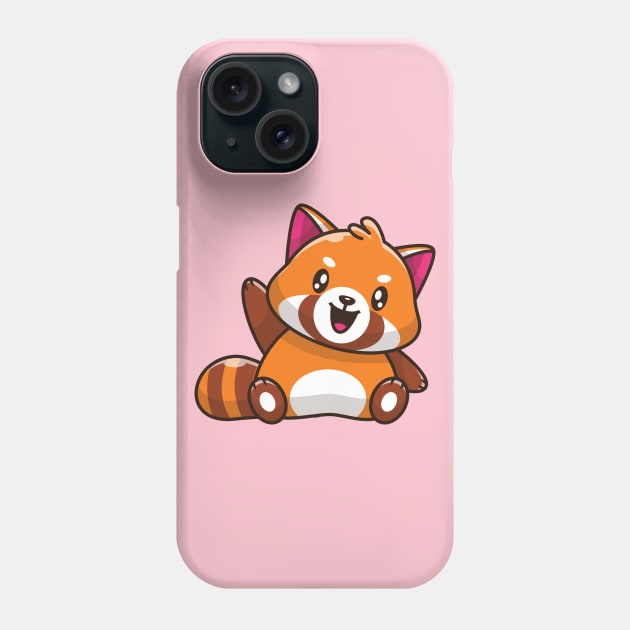 Cute Red Panda Waving Hand Cartoon Phone Case by Catalyst Labs