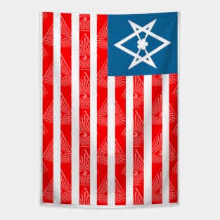 Stars And Stripes - All-Seeing Eye - Unicursal Hexagram. Tapestry