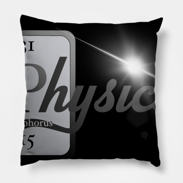 Physics Periodic Table Logo Pillow by ScienceNStuffStudio