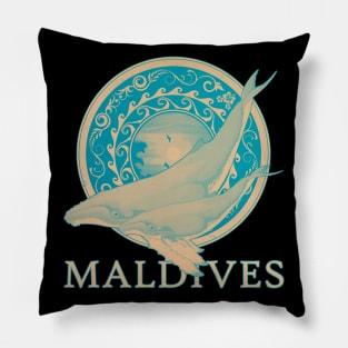 Maldives Republic Humpback Whales Pillow