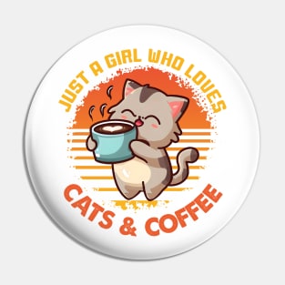 A girl who loves cats and coffee Funny Quote Hilarious Sayings Humor Pin