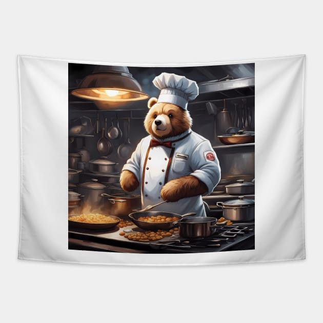 Teddy as a Chef Tapestry by Colin-Bentham