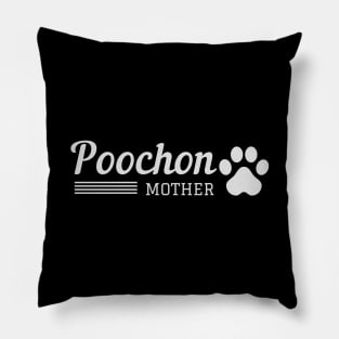 Poochon Mom college style design with paw print for proud mothers of poochon dogs Pillow