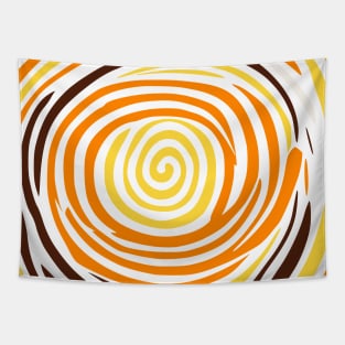 Spiral Yellow Orange Abstract Art Tapestry