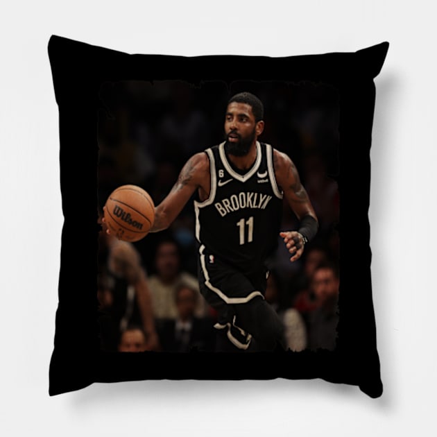 Kyrie Irving in Brooklyn Vintage Pillow by CAH BLUSUKAN