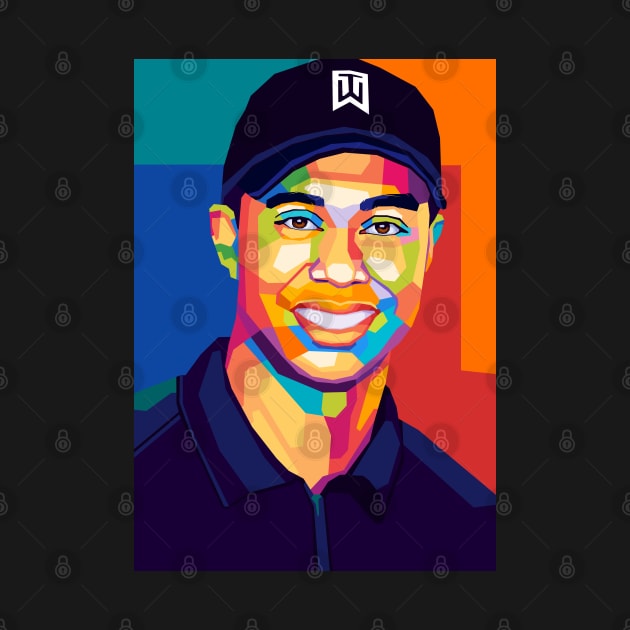 Tiger Woods Wpap Pop Art by SiksisArt