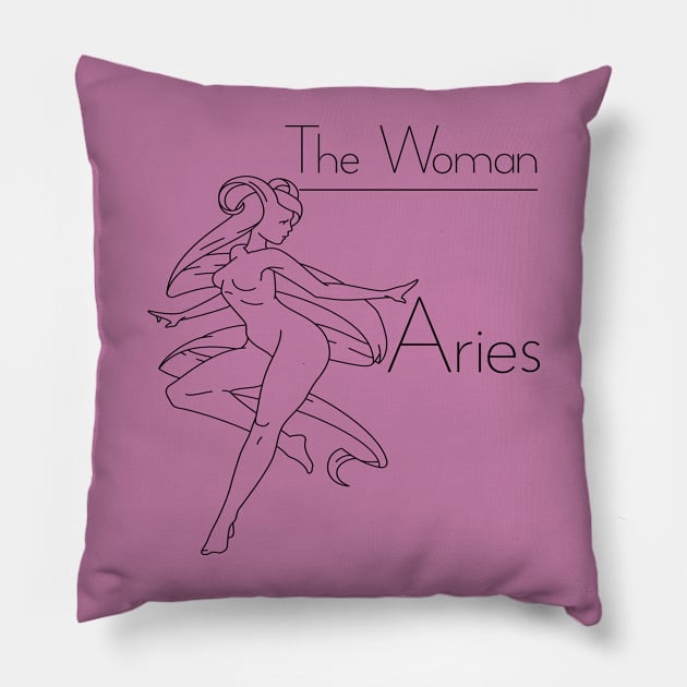 The woman Aries Pillow by KrasiStaleva