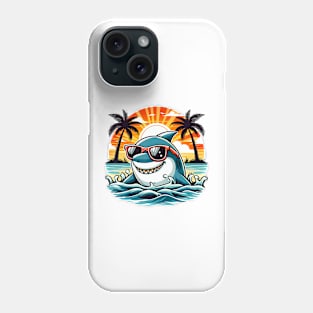 Funny Retro Shark In Sunglasses 70S 80S 90S Cool Ocean Shark Phone Case