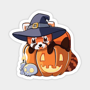 Red Panda on a Pumpkin Magnet