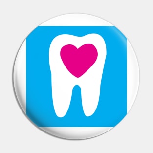 Copy of Tooth / Dent / Teeth / Molars / Tand. Tooth with a heart in the center, dentist Pin