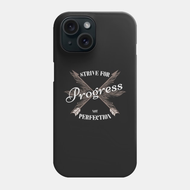 fitness - Strive for progress not perfection Phone Case by yassinebd