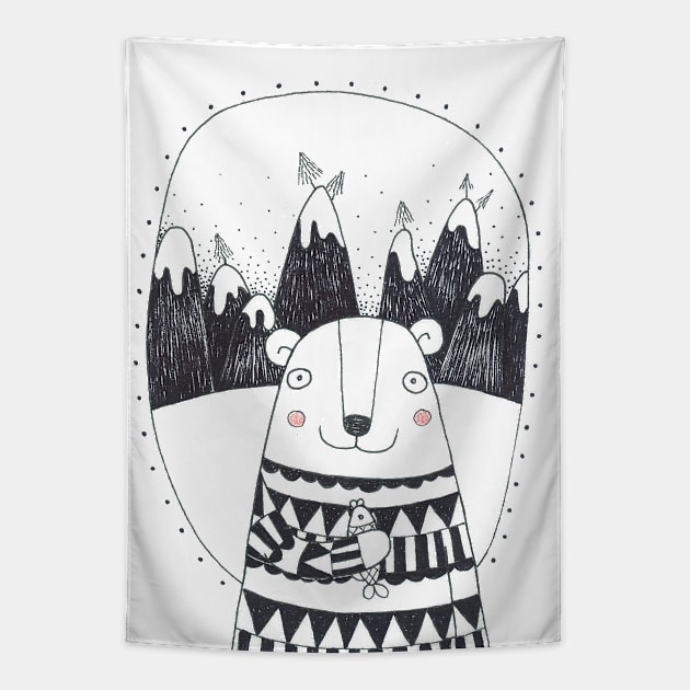 Bear on the hills Tapestry by Lot