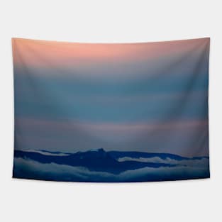 Sunset on the mountain Tapestry