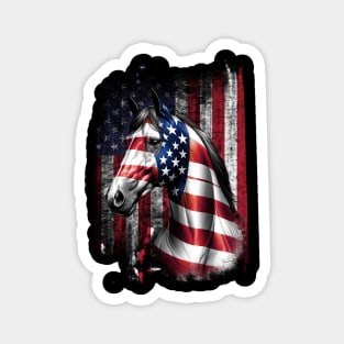 American Flag Horse Magnet