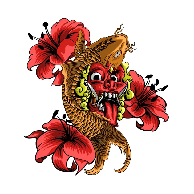 koi with barong mask by sukagambarstudio