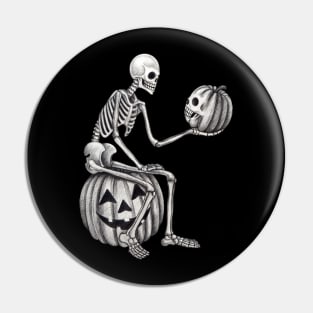 Skull pumpkin halloween. Pin