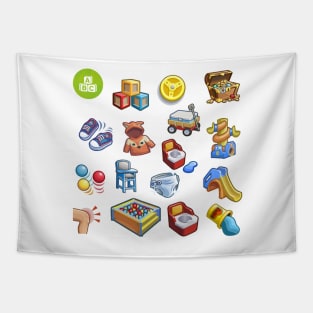 Sims 4 Toddler Stuff Icon Pack Tapestry