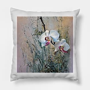 Sketch of orchid flowers Pillow