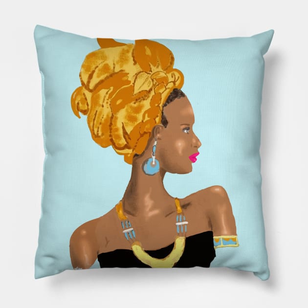 Queen Nzinga Pillow by Izakmugwe