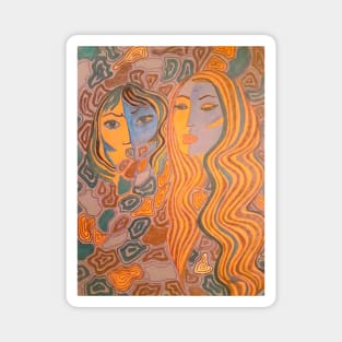 Portrait Of Two Girls 021 Magnet