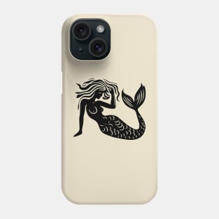 Woodcut Mermaid Phone Case