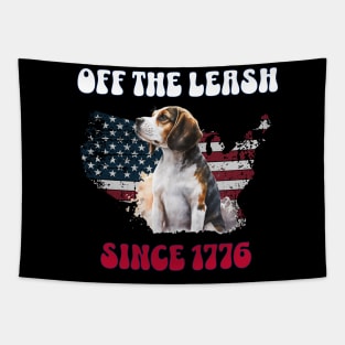 4th of July Independence Day Funny Design for Dog Lovers Tapestry