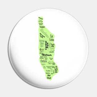 new york city/manhattan map - green Pin