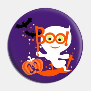 Boo! a halloween ghost Pin