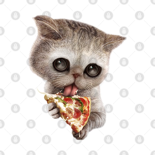 CAT LOVES PIZZA by ADAMLAWLESS