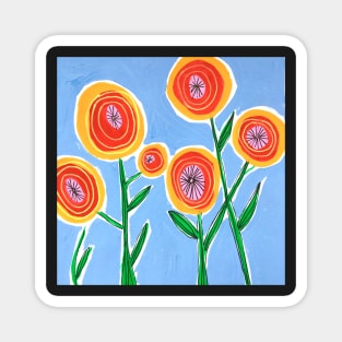 Sunny Blue florals Magnet