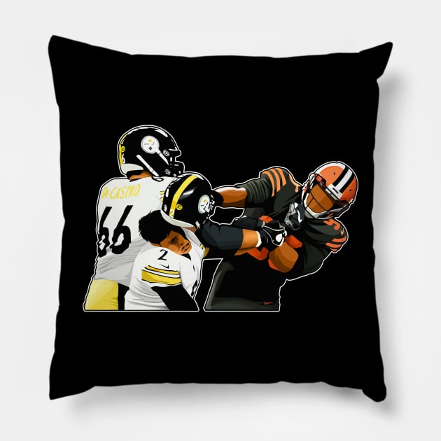 Myles Garrett Hit Mason Rudolph Pillow by 40yards