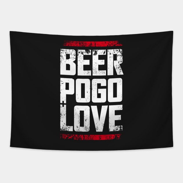 beer, pogo & love black dirt Tapestry by manuvila