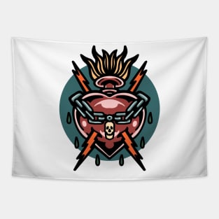 strong heart tattoo Tapestry