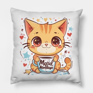 Magical Mondays: Kawaii Cat with Coffee Pillow